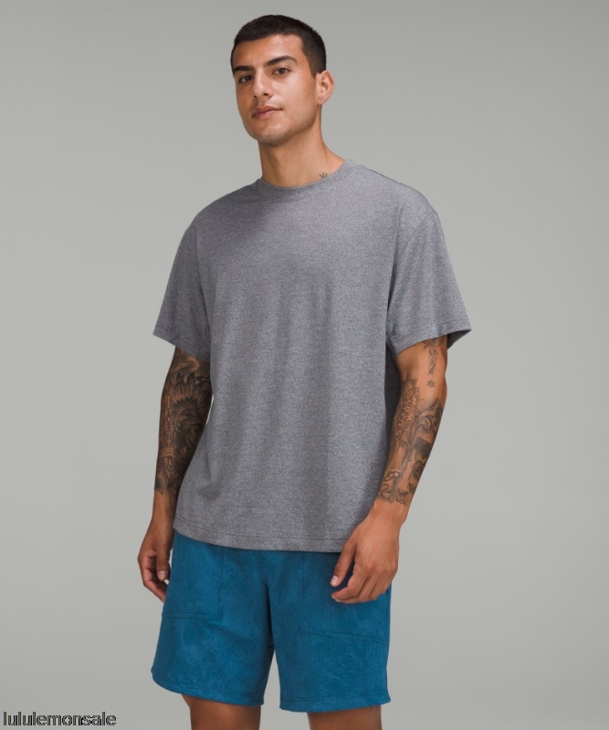 Lululemon Deutschland DELULU813 | Relaxed-Fit Trainings-Kurzarmshirt Schwarz Meliert